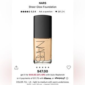 Nars sheer glow foundation